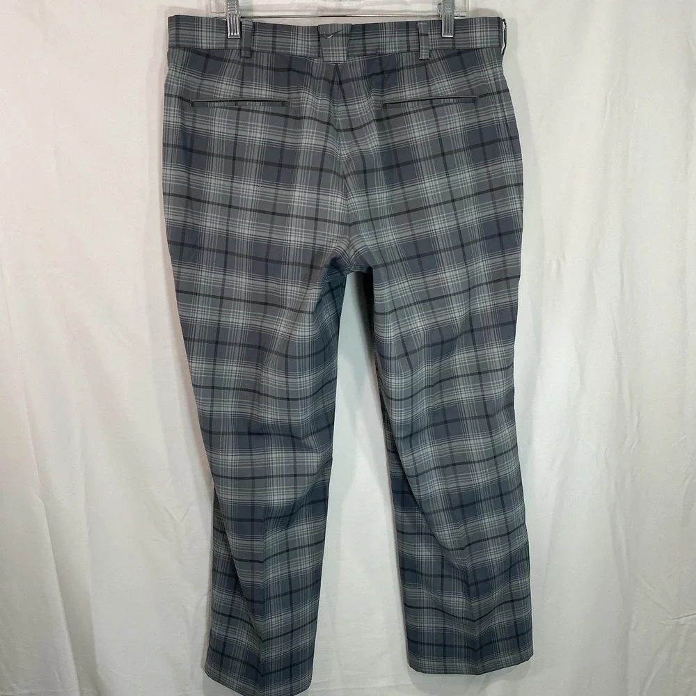 Nike Golf Tour Performance Active Pants‎ 36 x 28 Gray Plaid Dri-Fit Lightweight